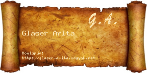 Glaser Arita névjegykártya